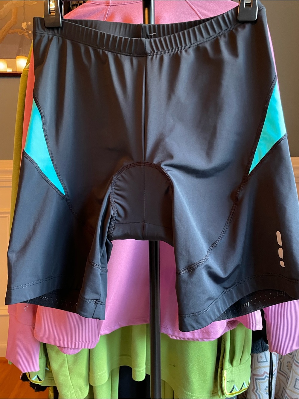 Beroy Women's Padded Cycling Shorts – Black & Teal Accent – Size XL